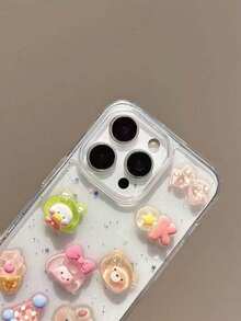 Ins 小眾樹脂女孩與小動物手機殼，適用於 Apple 16ProMax、新款 15Pro/14plus、時尚小眾 13 女款 12pro/11 防震保護殼，適合 17promax 17pro 17 17Air 智慧型手機保護殼，送給家人、朋友和同學的最佳禮物 - 彩色 - 查看 6