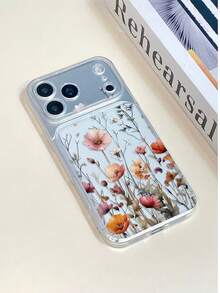 1pc Transparent Beautiful Floral Pattern Full Lens Protection Anti-Fall Anti-Collision Personalized Phone Case Compatible With Iphone 16 Pro Max 17/16/15/14/13/12/11 Air - Multicolor - View 4