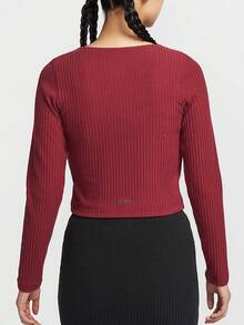 Nike Authentic New Women's Knitted Zip-Up Short Slim Fit Sweater HV8459-677 - HV8459-677 - View 2