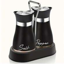 2pcs Salt And Pepper Shaker Set, Salt And Pepper Shakers With Base, Refillable Salt Shaker, 4oz Bottle, Modern Farmhouse Kitchen, Creative Kitchen Gift, Kitchen Essentials, Modern Design, Modern Kitchen Decor, High Quality Kitchenware - Multicolor - View 14