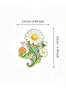 可愛蝸牛雛菊胸針 森系清新花朵胸針 襯衫開襟衫夾克包包裝飾配件 日常通勤用 - A - 查看 9