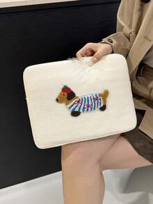 1pc Laptop Case Heart Style Tablet Bag, Suitable For 10/11 Inch 13/14 Inch 15/15.6 Inch Laptop Sleeve - Beige - View 2