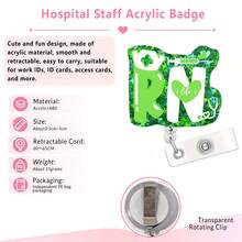 1pc RN Nurse Badge Scroll With Retractable Clip: This Fun And Cool Badge Scroll Is Suitable For Doctors, Nurses, Office Workers, And Social Workers. - Multicolor - View 2