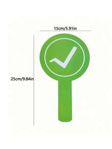 1/2pcs Classroom Feedback Handheld Boards, Double-Sided PVC Material, Front/Back/Up/Down/Go/Stop/Yes/No Answer Indicator Signs, Student Participation And Feedback Teaching Tool (1 Design, One Side Red One Side Green), Back To School Season - Multi-color - View 2