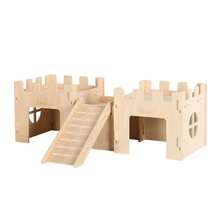 ITANDME Wood Guinea Pig Hideout, Guinea Pig Castle, Guinea Pig Bottomless Tunnel Hideout, Mortise-And-Tenon Construction, Easy To Assemble And Clean, Spacious Interior - View 12