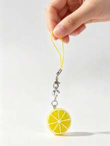 1pc Realistic Fruit Kiwi Watermelon Strawberry Lemon Slice Pendant Keychain, Bag Charm Accessory - Multicolor - View 14