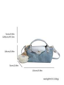Mini Bolso Versátil con Bloques de Color y Solapa, Sin Colgante, Bolso Cruzado Casual y Práctico con Decoración de Remaches Personalizado para Mujeres, Adecuado para Compras, Billetera, Mujeres Jóvenes, Estudiantes Universitarias, Nuevos Empleados de Oficina y Trabajadores de Cuello Blanco. Perfecto para Oficina, Universidad, Trabajo, Negocios, Desplazamientos, Actividades al Aire Libre, Viajes y Salidas - Multicolor - Ver 5