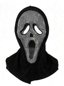 Water Drop Disco Scream Ghost Mask, Blood-Stained Knife Set, Costume Accessories, Party Glamour Outfit, Photography Props, Halloween Cosplay - Multicolor - View 3