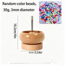 DIY Bead Spinner, Bead Spinner Jewelry Making, Easy Rotating Wooden Bracelet Spinner With 1 Bead Needle, Suitable For Making Seed Clay Bead Belts, Bracelets - Multicolor - View 7