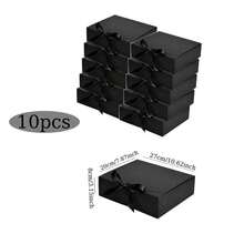 10pcs Black Gift Boxes With Lids, Groomsman Proposal Boxes, Luxury Black Gift Boxes With Ribbons, Suitable For Weddings, Birthdays, Parties, Graduations, Valentine's Day, Back To School And Other Occasions - Black - View 12