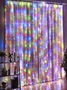 USB Warm White LED Curtain Lights, Multi-Strand Hanging Design, 8 Adjustable Lighting Modes, Plug And Play, Suitable For Bedroom Decoration, Window Display, Wedding Backdrop, Birthday Party And Holiday Indoor Home Atmosphere - USB Curtain Lights - View 9