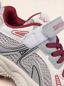 Kids' Sports Shoes With Lace-Up, Hook And Loop, Slip-On Design - Red - View 8