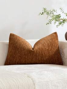 1件/2件磚紅色（不含枕芯）多色紋理枕套，現代農舍風雪尼爾3D紋理柔軟靠墊套，適用於日常臥室、餐廳、床、沙發、汽車，裝飾枕套，四季通用 - Rust - 查看 16