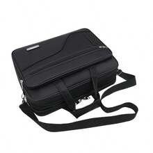 1pc Men's Business Travel Bag, Vintage Crossbody Handbag Design, Large Capacity Shoulder Bag, Zipper Closure, Adjustable Strap, Commute, Shopping, Daily Multi-Functional - Black - View 10