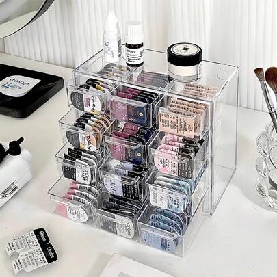 High‑Transparency Storage Box, High‑Aesthetic Multi‑Layer Desktop Shelf, Drawer‑Type Dust‑Proof Acrylic Organizer Box For Contact Lenses