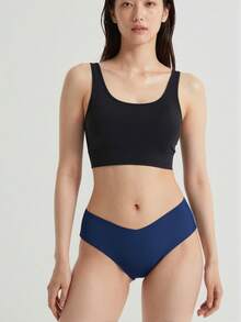 Mystèrelle 1pc Women's Low Waist Lace Panties Sexy - Navy Blue - View 3