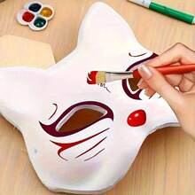 10pcs/1set Hand-Painted Mask DIY Mask, DIY Hand-Painted White Animal Shaped Mask For Graffiti Decoration, Unisex Mask - Upgraded Style - View 1