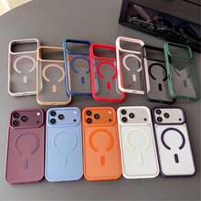 Acrylic Soft-Touch High Transparency Magnetic Shockproof Phone Case, Cute Shock-Absorbing Camera Lens Protection Cover, Soft Ultra-Thin Protective Case, Compatible With IPhone 18 17 16 15 14 13 Pro Max 18 Pro Max 11 Phone Case, Various Holiday Gifts - Pink - View 6