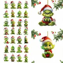 The Grinch 5pcs Christmas Decoration Hanging Ornaments, Fun Christmas Tree Home Decor, Grin-Ch 2D (Random Style) - Multicolor - View 2