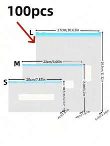 100pcs Food Storage Bags, Convenient Self-Sealing Bags, Refrigerator Food Storage Bags, Food Classification Storage Bags, Large Capacity Food Packaging Bags. Reusable Microwave Heating, Fresh-Keeping, Odor-Proof, Durable, Self-Sealing Design, Multi-Purpose, Neat Storage, Thickened Anti-Stretch, Suitable For Food Fresh-Keeping And Storage - View 12