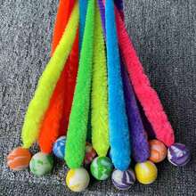 5 Packs Colorful Plush Elastic Ball Cat Toy, Mixed Elastic Ball And Tail Cat Toy, Large Magic With Fluorescent Ball, Interactive Cata Toy Ball, Rainbow Color, Random Color - Multicolor - View 8