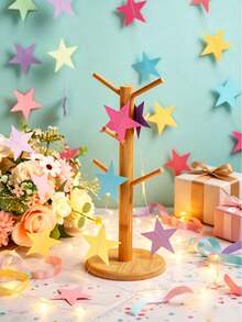 16/12/10/8/5 Pieces Pastel Star And Pentagon Confetti, Paper Garland For Parties And Christmas - Macaron-colored Stars - View 7