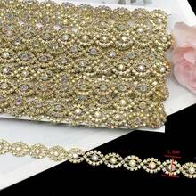 2 Yards 1.5cm Wide Gold Sliver Rhinestone Fringe Chain Lace For Stage Performance Suits Wedding Dress DIY Sewing Accessories - Multicolor - View 7