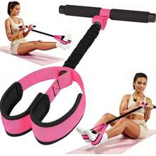 Foot Pedal Resistance Band Home Fitness Sit-Up Assistant Abdominal And Leg Slimming Elastic Rope, Pink Latex Foot Pedal Resistance Band - Multicolor - View 7