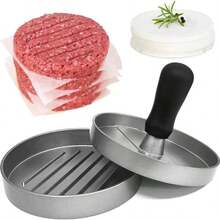 1pc Non-Stick Burger Press Mold | Beef, Cheese, Vegetable Burger Maker, Includes 100 Sheets Of Silicone Paper, Suitable For Grilling, Frying And Baking - Multicolor - View 12