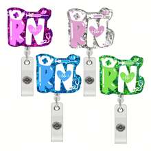 1pc RN Nurse Badge Scroll With Retractable Clip: This Fun And Cool Badge Scroll Is Suitable For Doctors, Nurses, Office Workers, And Social Workers. - Multicolor - View 1