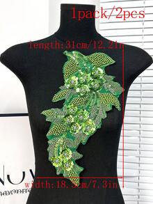 20pcs/Pack, Assorted Colors, New 3D Computer Embroidered Crystal Rhinestone Applique Patches, For Clothing Decoration, DIY Wedding Dress Accessories, Sewing Embroidery Crafts - A - View 32