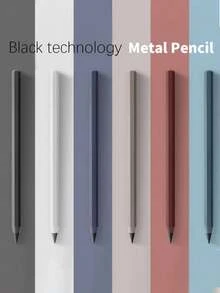 1pc Metal Pencil, New Technology, Infinite Writing, Never Runs Out Of Ink, Magic Pencil, Drawing Supplies, School & Office Stationery, Back To School Essential - Multi-color - View 1