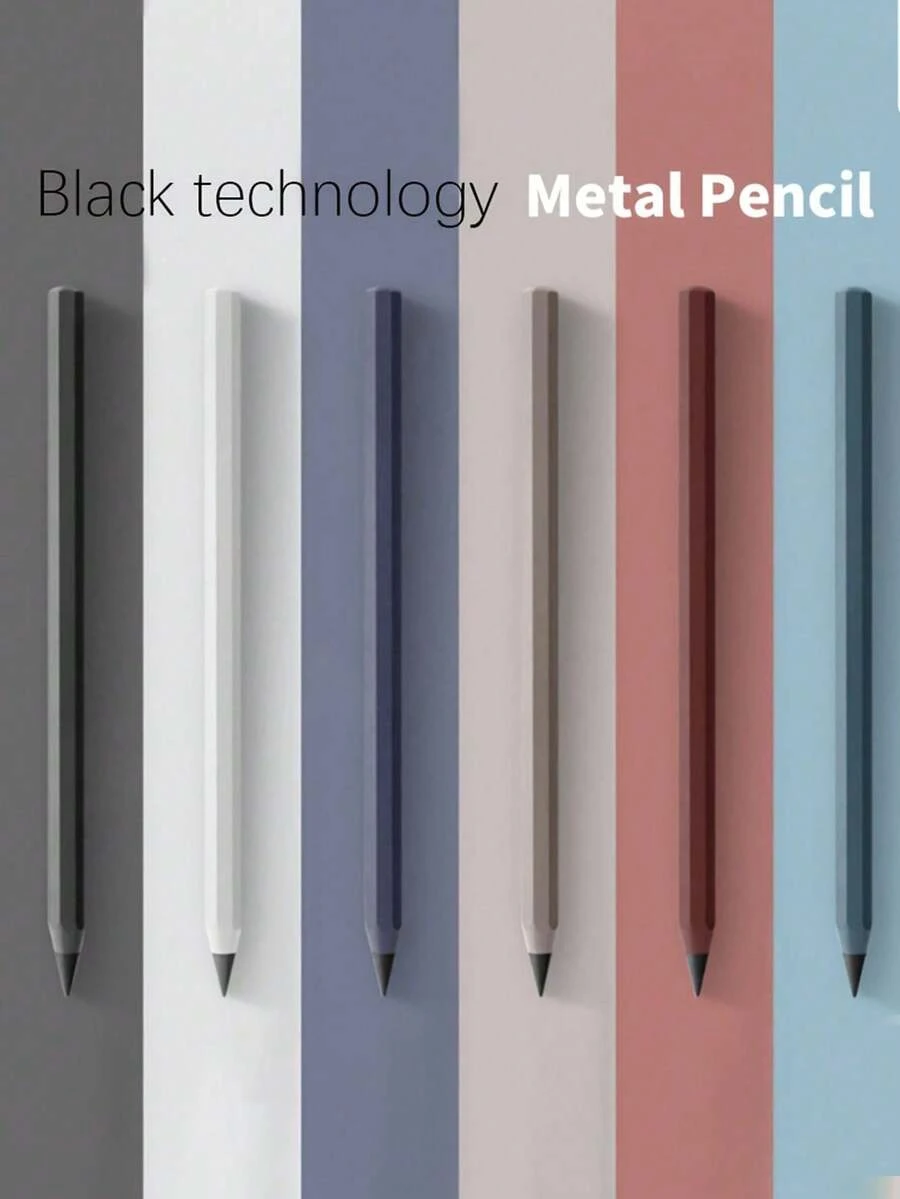 1pc Metal Pencil, New Technology, Infinite Writing, Never Runs Out Of Ink, Magic Pencil, Drawing Supplies, School & Office Stationery, Back To School Essential - Multi-color - View 1