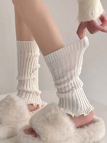 1 Pair Women's Candy Color Leg Warmers, Comfortable Casual Leg Warmers For Autumn/Winter, Cozy - Multicolor - View 7
