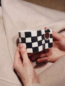 1pc Ceramic Coffee Mug, Ins Style Nordic & French Classic Black And White Striped Coffee Cup, Suitable For Kitchen Or Home, Birthday Gift And Photography Prop - Multicolor - View 9