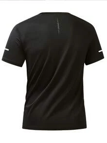 Setelan Celana Pendek dan Kaos Lengan Pendek Olahraga Lari dan Kebugaran Pria, Hitam, Musim Panas - Hitam - View 9