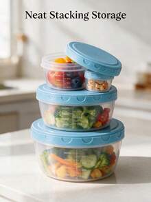 4pcs Transparent Colorful Bento Box, Yogurt Cup, Lunch Box, Salad Bowl, Yogurt Cake Dessert Box, Stackable Food Storage Container Set With Lids, Transparent Plastic With Measurement Scale, Reusable Airtight Storage Box, Refrigerator Fruit Vegetable Snack Storage, Home Kitchen Supplies, For Christmas, Halloween, Valentine's Day, Birthday Party - Multicolor - View 1
