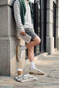 Kappa Unisex Suede Retro Training Shoes, New Flat Casual Sneakers For Daily Commute - Winter White - View 5