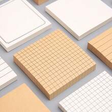 1/8pcs Kraft Paper Grid Sticky Notes, Easy Tear No Residue Adhesive, For Key Marking, Memo Recording, Suitable For Student Learning, Office Notes, Back To School Season Essential - A - View 5