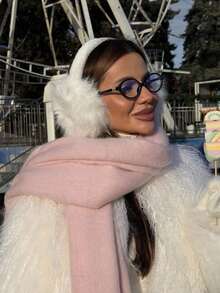1pc Winter Ear Warmer With Faux Rabbit Fur, Warm Thermal Lined Foldable Ear Muffs, Windproof And Foldable Ear Cover Winter Accessories - A - View 2