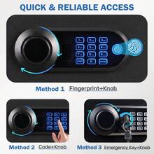 Fingerprint Small Safe Box For Home, Digital Security Safe With Biometric Lock, Keypad & Emergency Keys, Fireproof Waterproof Document Bag Included, Anti-Theft Safe For Cash, Jewelry, Passport And Valuables-25L - 25L-small - View 4