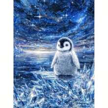 1PC DIY 5D Diamond Painting Kit Penguin Pattern - Round Full Drill Art Mosaic Craft, Home Wall Decor, Unframed - No Frame - View 1