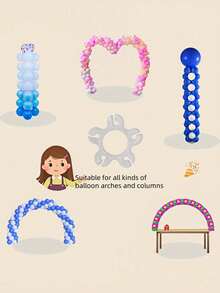 20pcs Plum Blossom Balloon Clips, Plastic Balloon Ring Tie Clips, Flower-Shaped Balloon Fixing Buckles, Birthday Party Wedding Room Balloon Arch Decoration Accessories - A - View 4