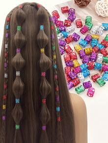100pcs Multi-Color Hair Braiding Accessories, Beads Hair Rings Hair Clips For Braids And Dreadlocks, Adjustable Metal Headbands, Hair Braiding Decor - Multicolor - View 2
