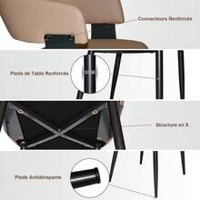 Modern Dining Chairs, Upholstered In Faux Leather - Ergonomic Kitchen Chairs With Curved Backrest And Metal Legs For Dining Room And Kitchen (Brown, Set Of 2) - Brown - View 4