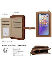 FOREVER MIYIN Dompet Ponsel Layar Sentuh Wanita, Tas Selempang, Kapasitas Besar, Banyak Slot Kartu, Dompet Resleting dengan Jendela ID & Tali yang Dapat Diatur untuk Perjalanan Sehari-hari - MultiWarna - View 9