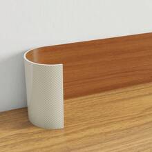 22pcs Wood Grain Panel 3D Waist Line PVC Material Self-Adhesive Backing Baseboard Wall Sticker Floor Trim Corner Line Sticker, Self-Adhesive Floor Decoration Waterproof Durable With Backing - Baseboard 22pcs - View 10