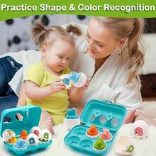 6pcs Matching Egg Squeeze Sound Smart Egg Matching Twist Egg Smart Color Recognition Educational Early Learning Realistic Egg Toy For Kids - Multicolor - View 6