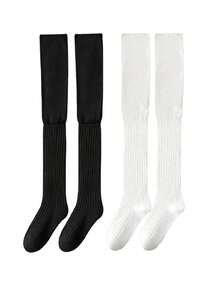 1/2/3 Pasang Kaos Kaki Selutut Longgar Wanita, Kaos Kaki di Atas Lutut, Kaos Kaki Boot Panjang yang Melangsingkan, Cocok untuk Pemakaian Sehari-hari. - Kaus kaki longgar setinggi paha - View 10