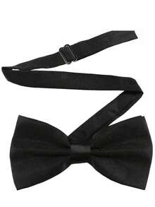 1PC Men's Solid Color Collar Wedding Groom Groomsman Kids Performance Suit Formal Wear With Bowknot British Style - Black - View 6